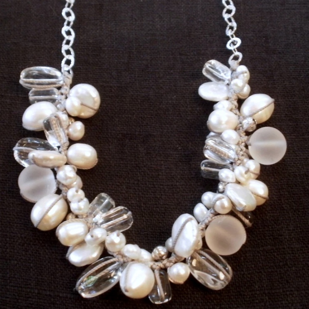 Gorgeous Silpada Vintage Pearl Crystal Beaded Effervescence Necklace